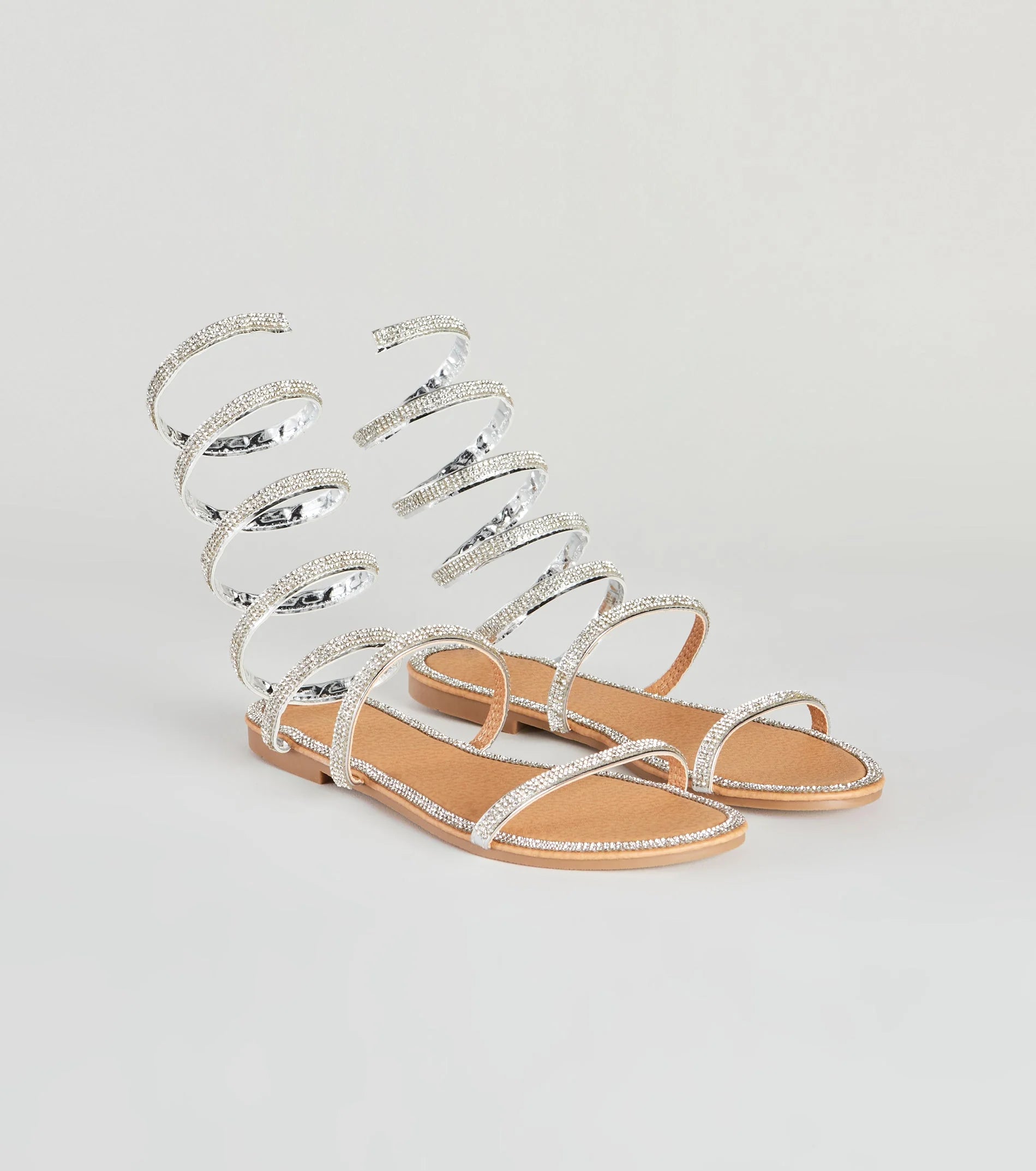 Level Up Rhinestone Spiral Sandals