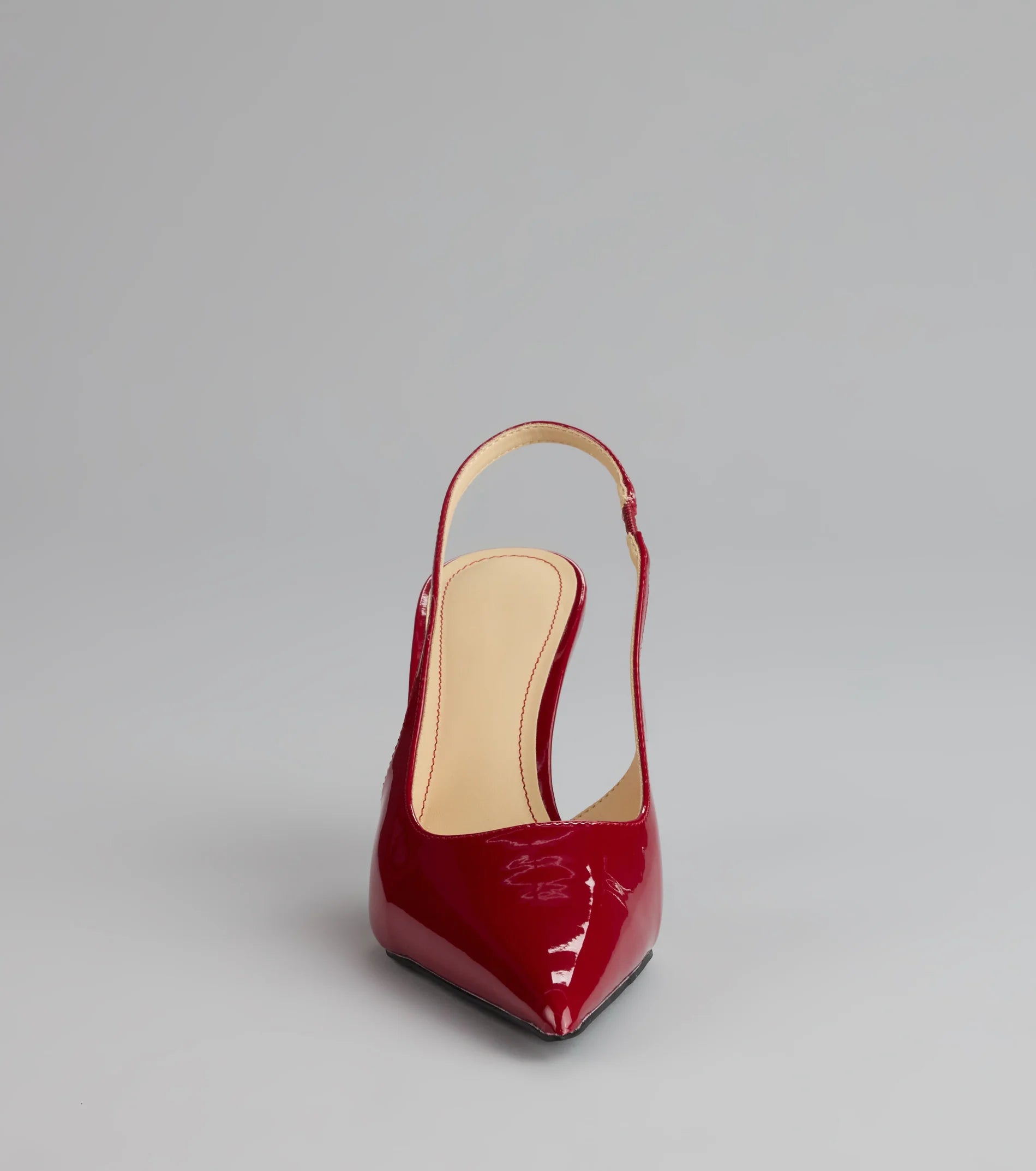 Sharp Finish Patent Slingback Pumps