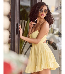 Spring Forward Strappy Back Skater Dress