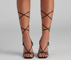 Style Icon Faux Leather Block Heels