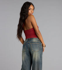 Twist and Turn Halter Crop Top