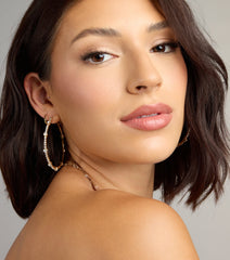 All About The Sparkle Rhinestone Hoop Earrings