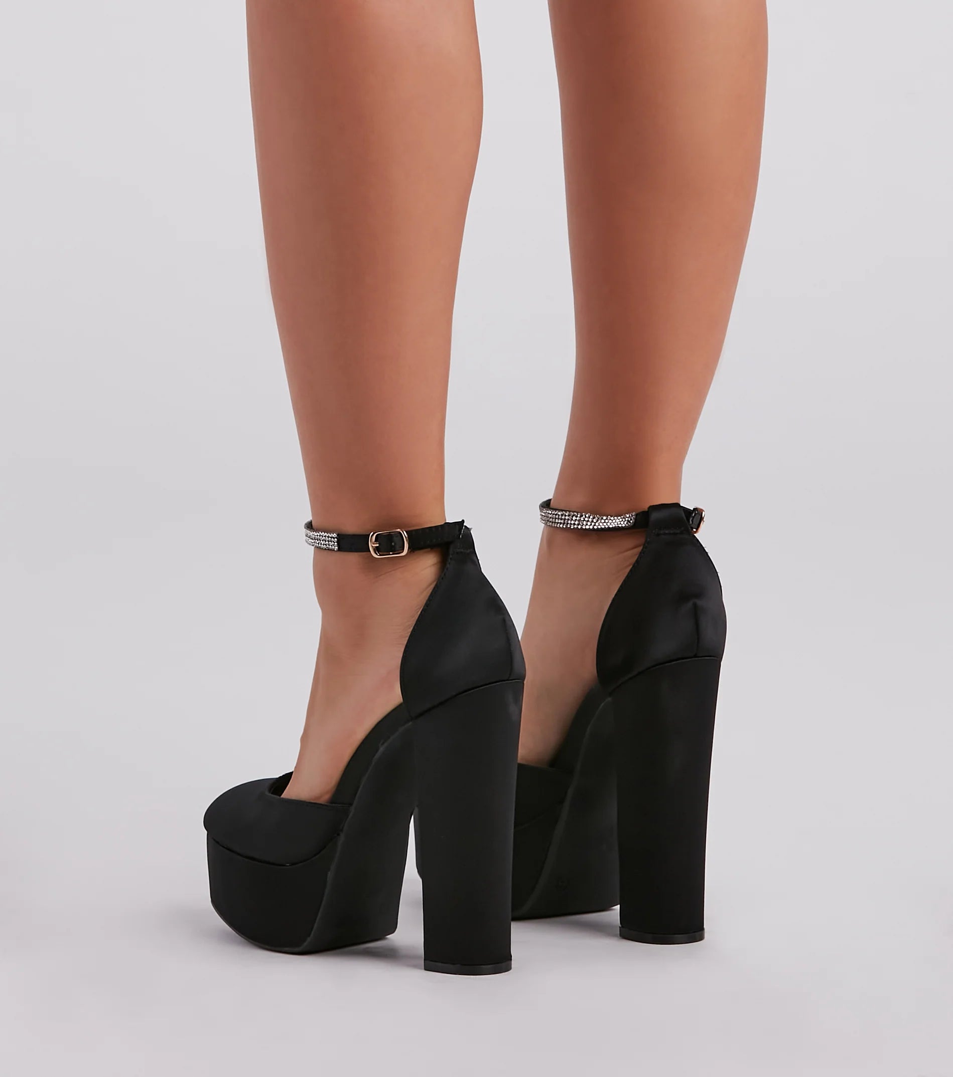 Season To Party Satin Platform Pumps