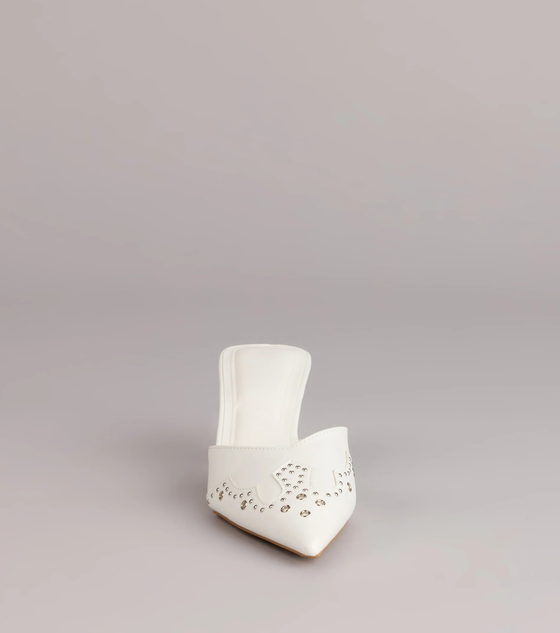 Studded Edge Pointed Kitten Pumps