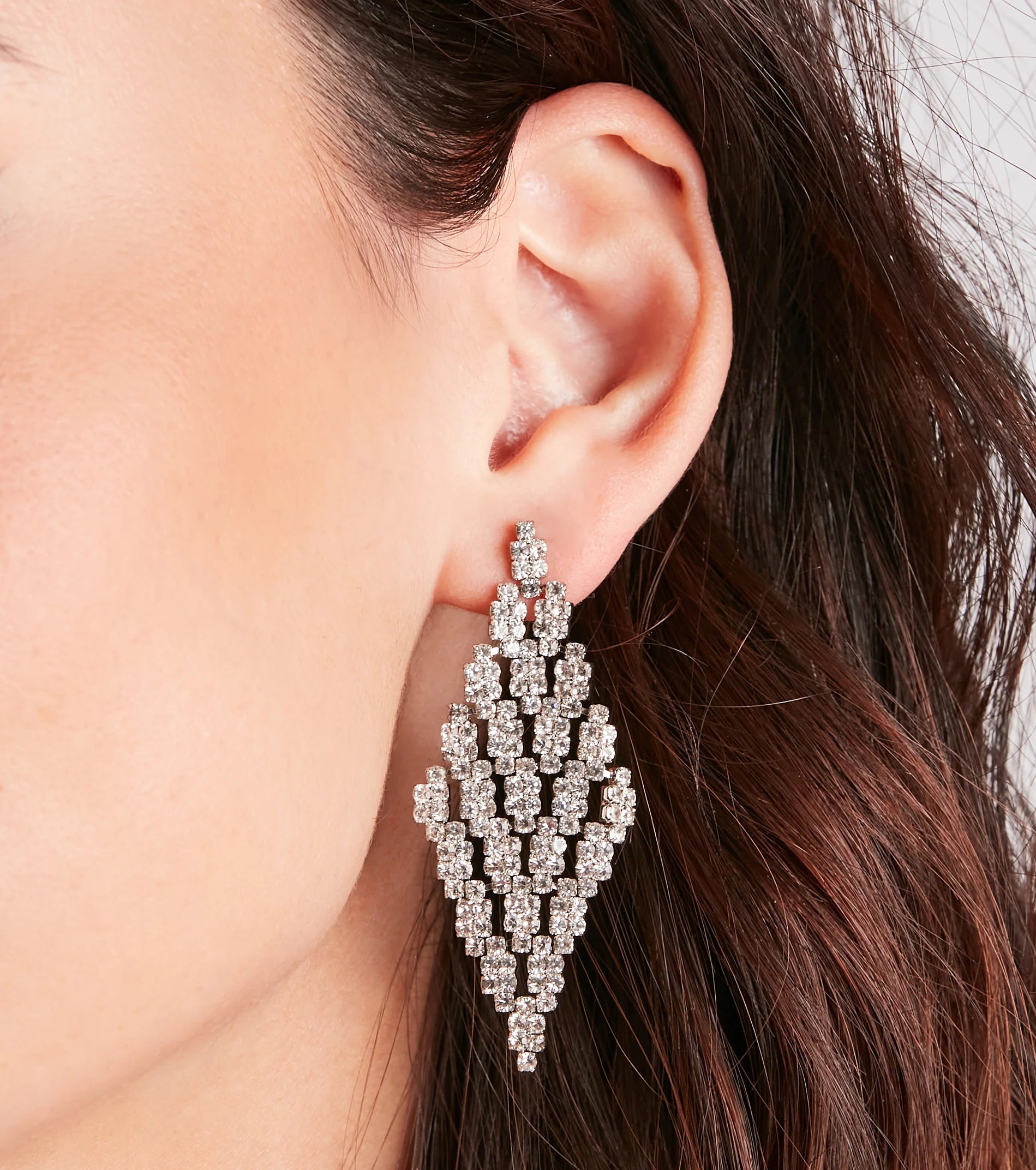 Elegant Perfection Rhinestone Diamond Drop Earrings