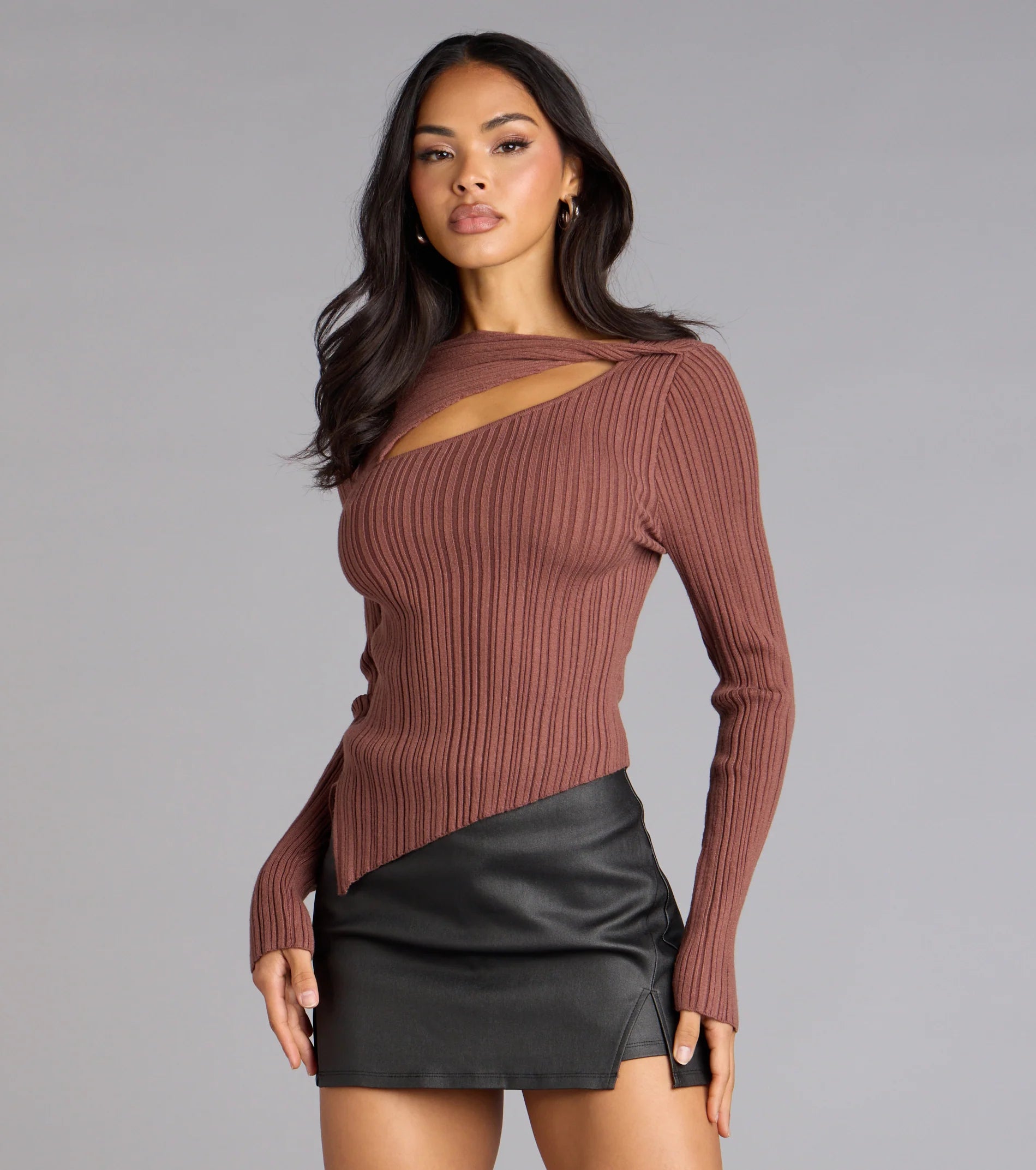 Not So Basic Long Sleeve Cutout Top
