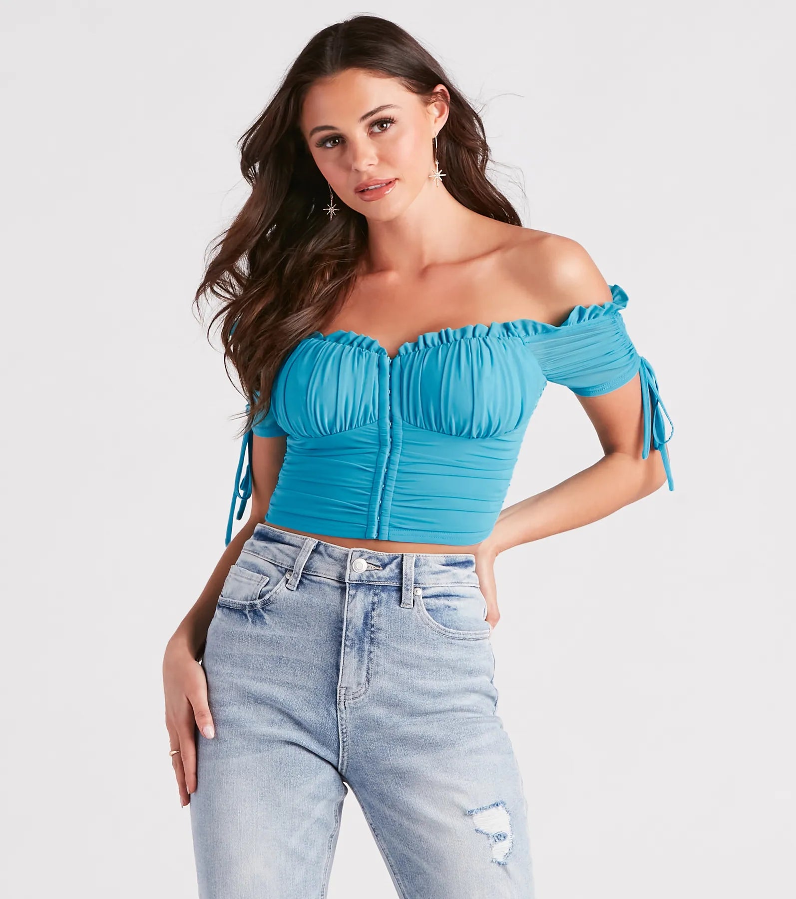 Hooked In Ruched Crop Top