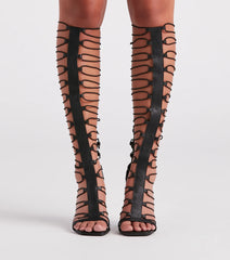 Gladiator Girlie Thigh-High Stiletto Heels