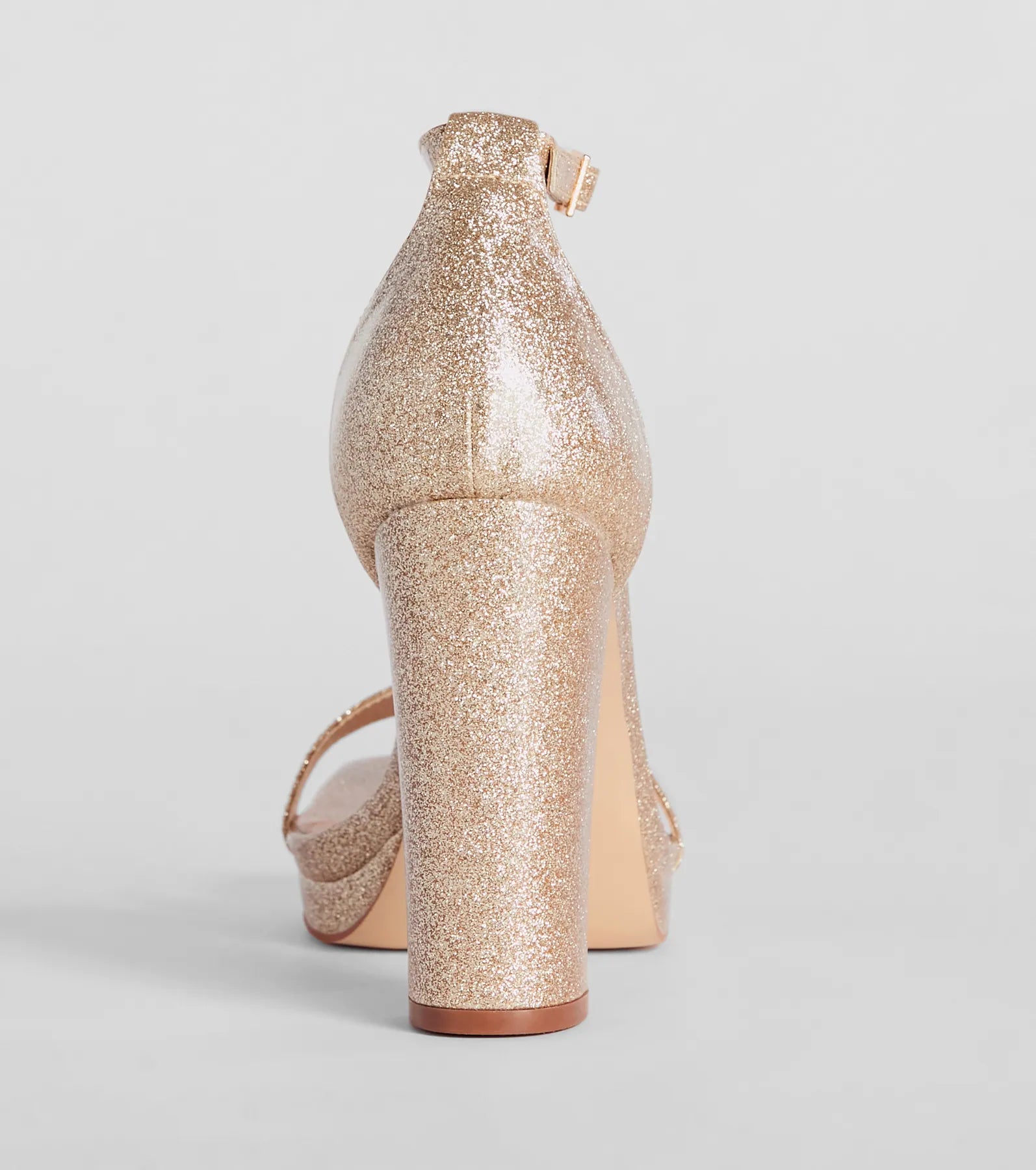 Capture Sparkle Glitter Platform Block Heels