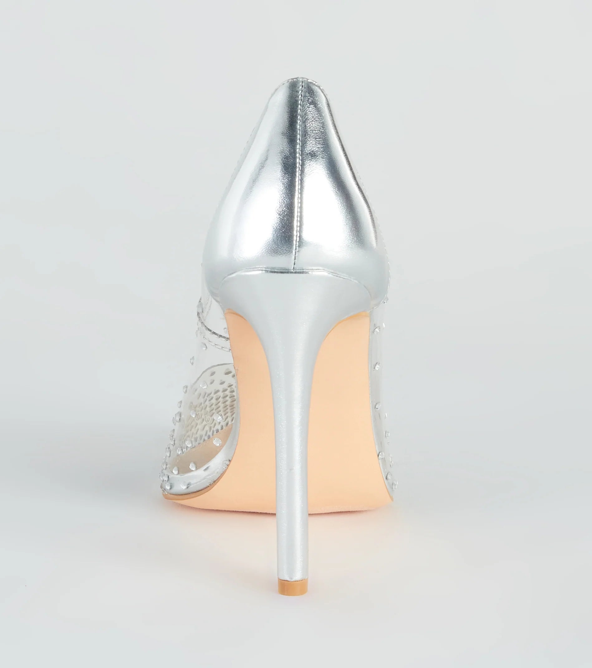 On Point PVC Rhinestone Stiletto Pumps