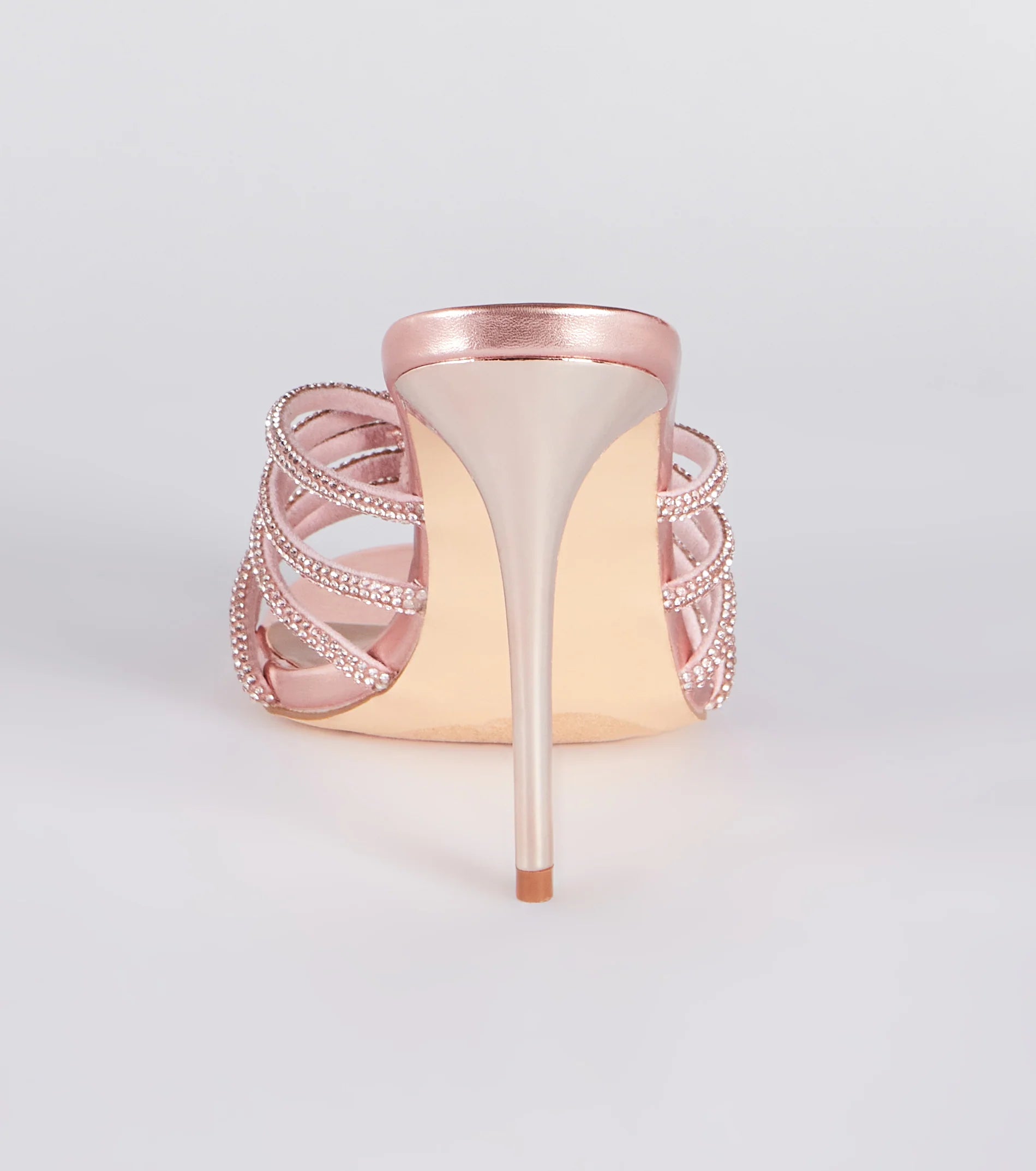 Show Up And Sparkle Rhinestone Metallic Mules