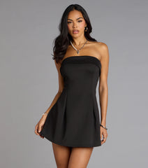 Stylish Charm Strapless Skater Dress