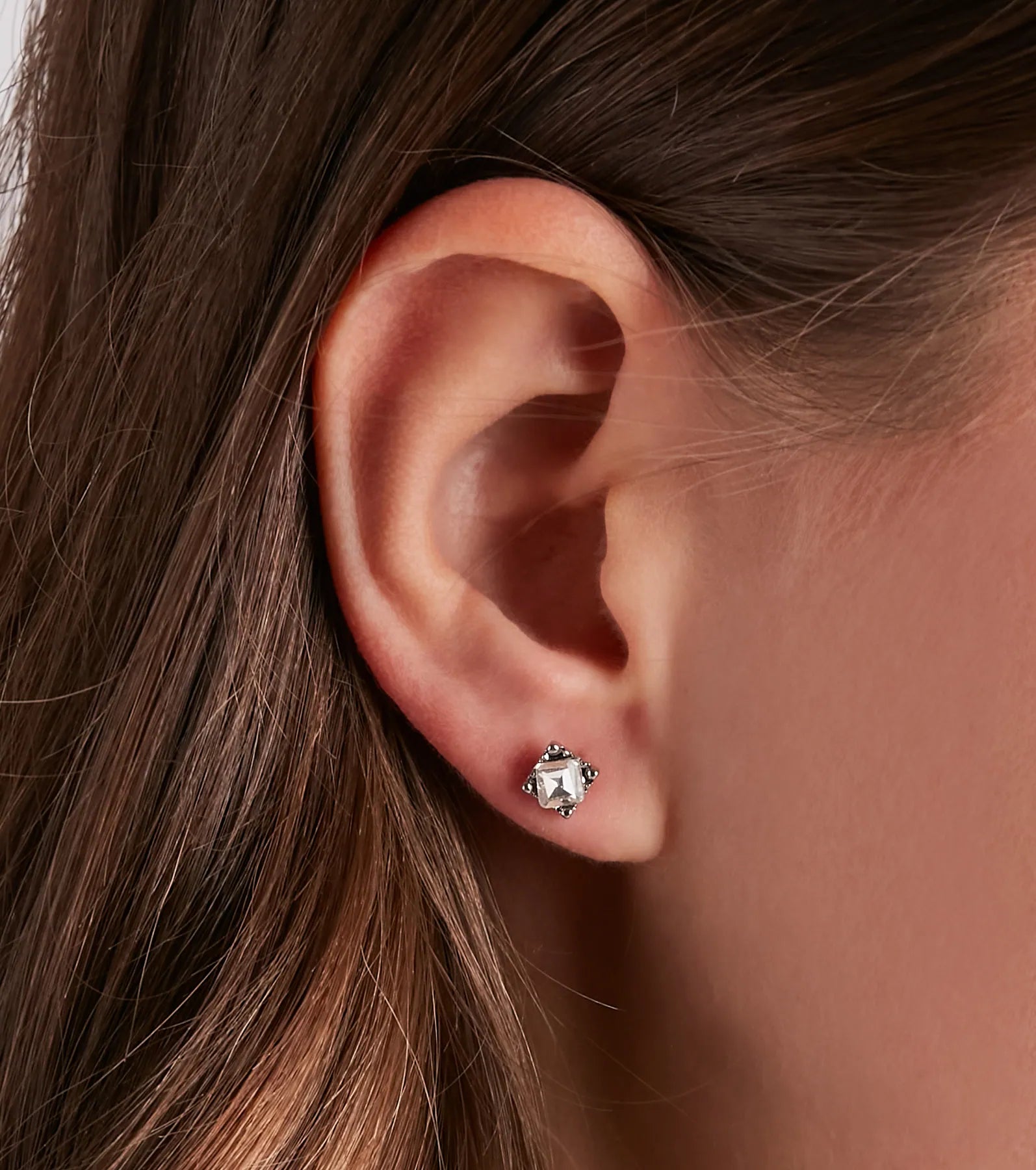 Chic Shine Rhinestone Stud And Duster Earrings Set