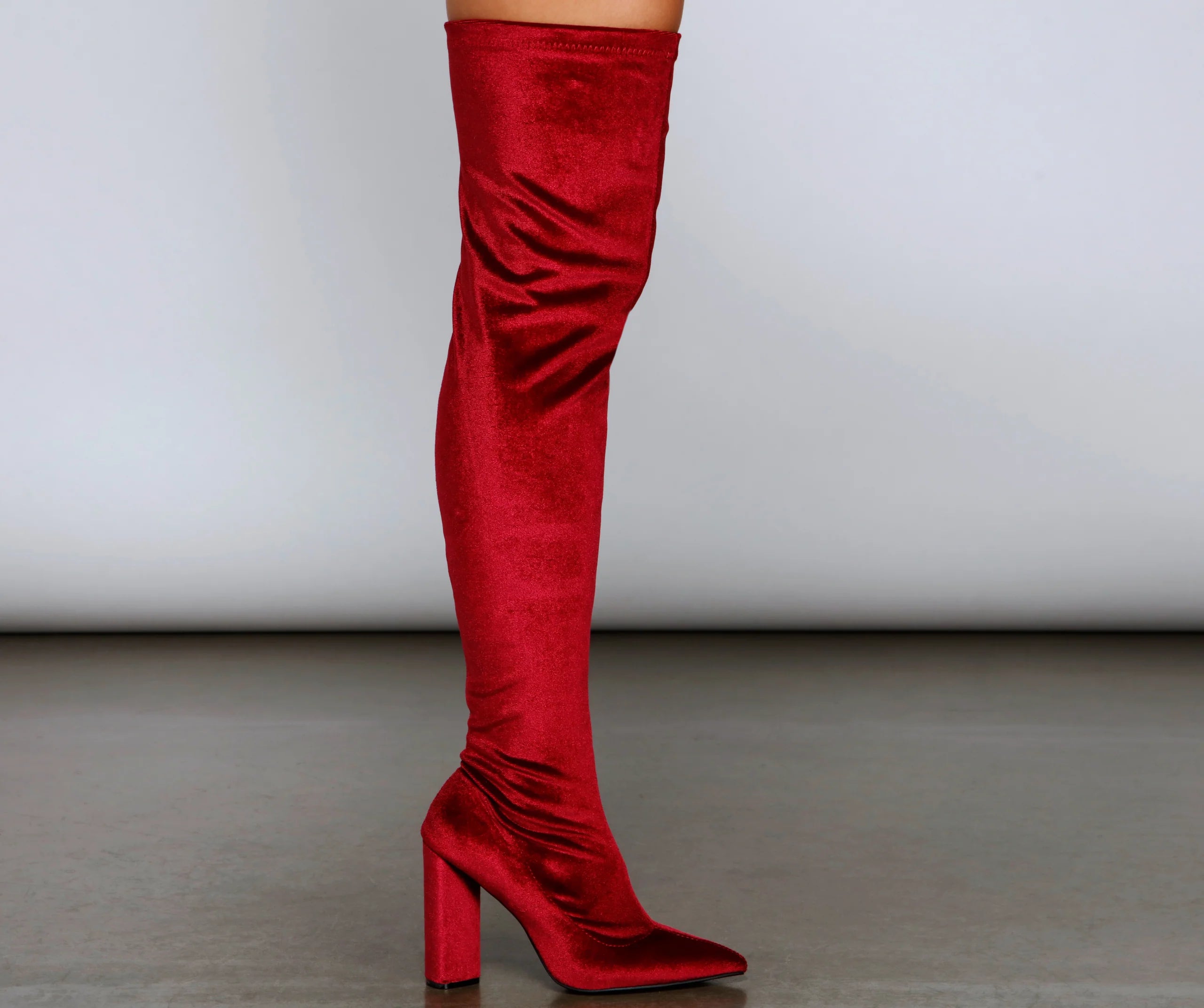 Chic Velvet Over-The-Knee Boots