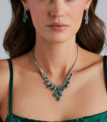 Sparkle Goals Gemstone Necklace And Earrings Set