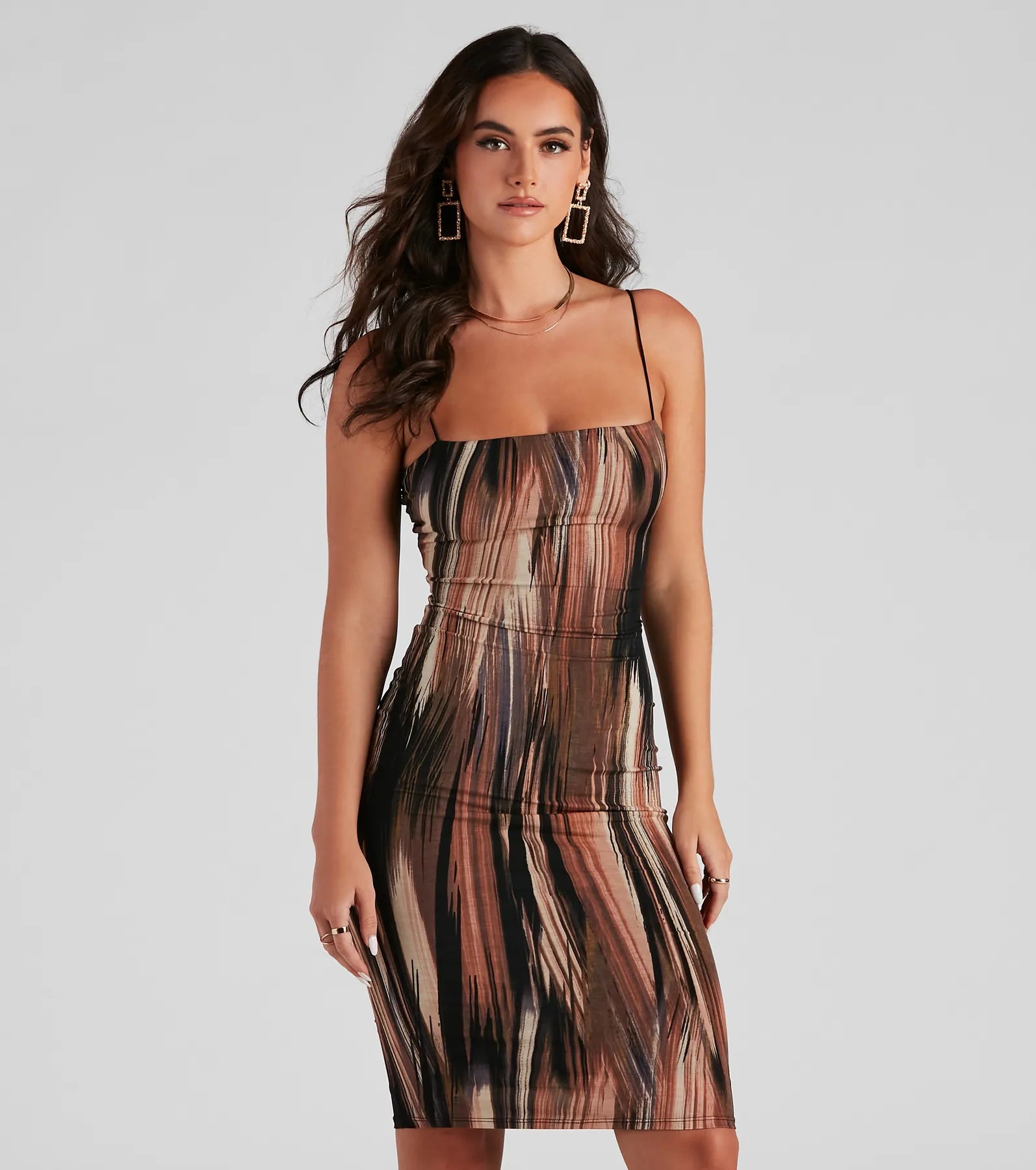 Rare Marble Pattern Midi Dress