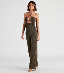 Miss Sparkle Halter Knit Jumpsuit
