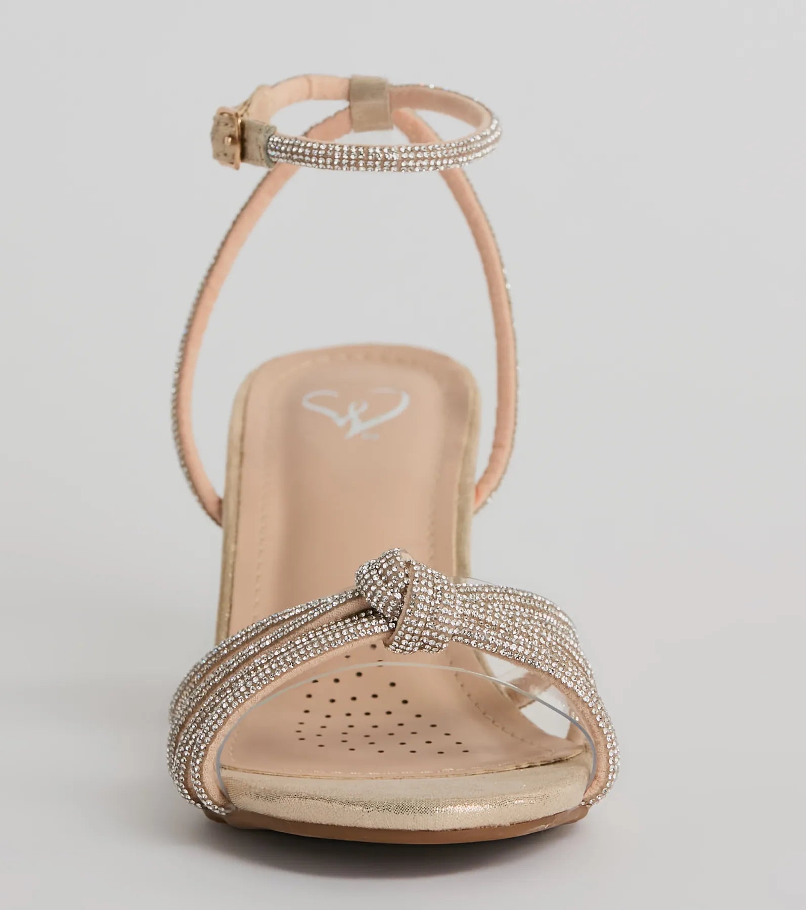 Prettiest Of All Rhinestone Metallic Block Heels