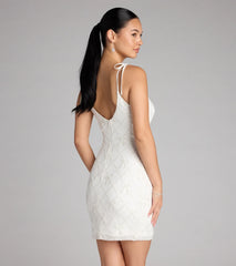 Marleen Sequin Pearl Bow Mini Dress