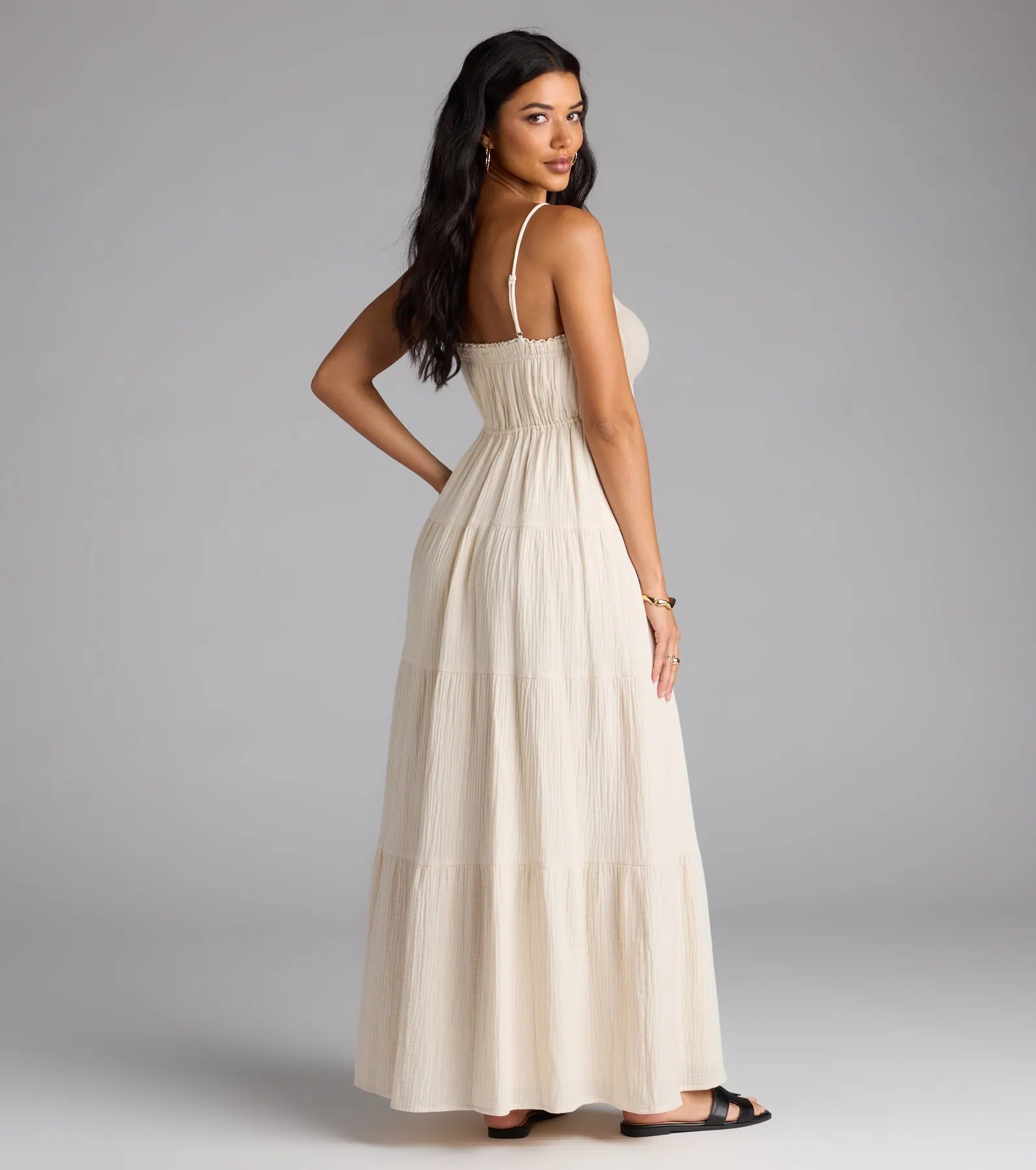 Breezy Like Me Sleeveless Ruffled Maxi Dress