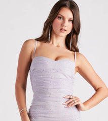 Let It Glow Glitter Mesh Mini Dress