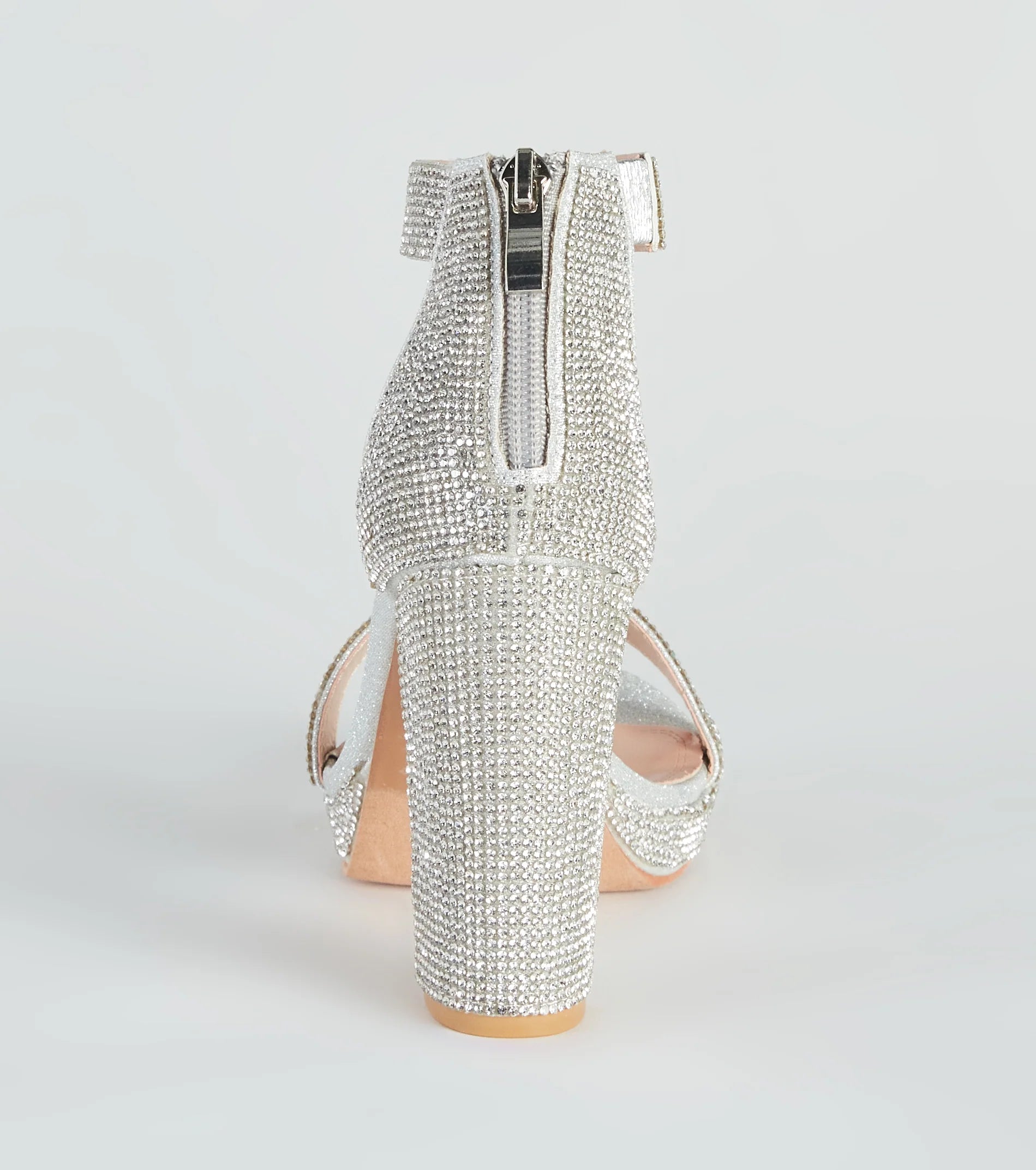 Oh My Shine Rhinestone Block Heels