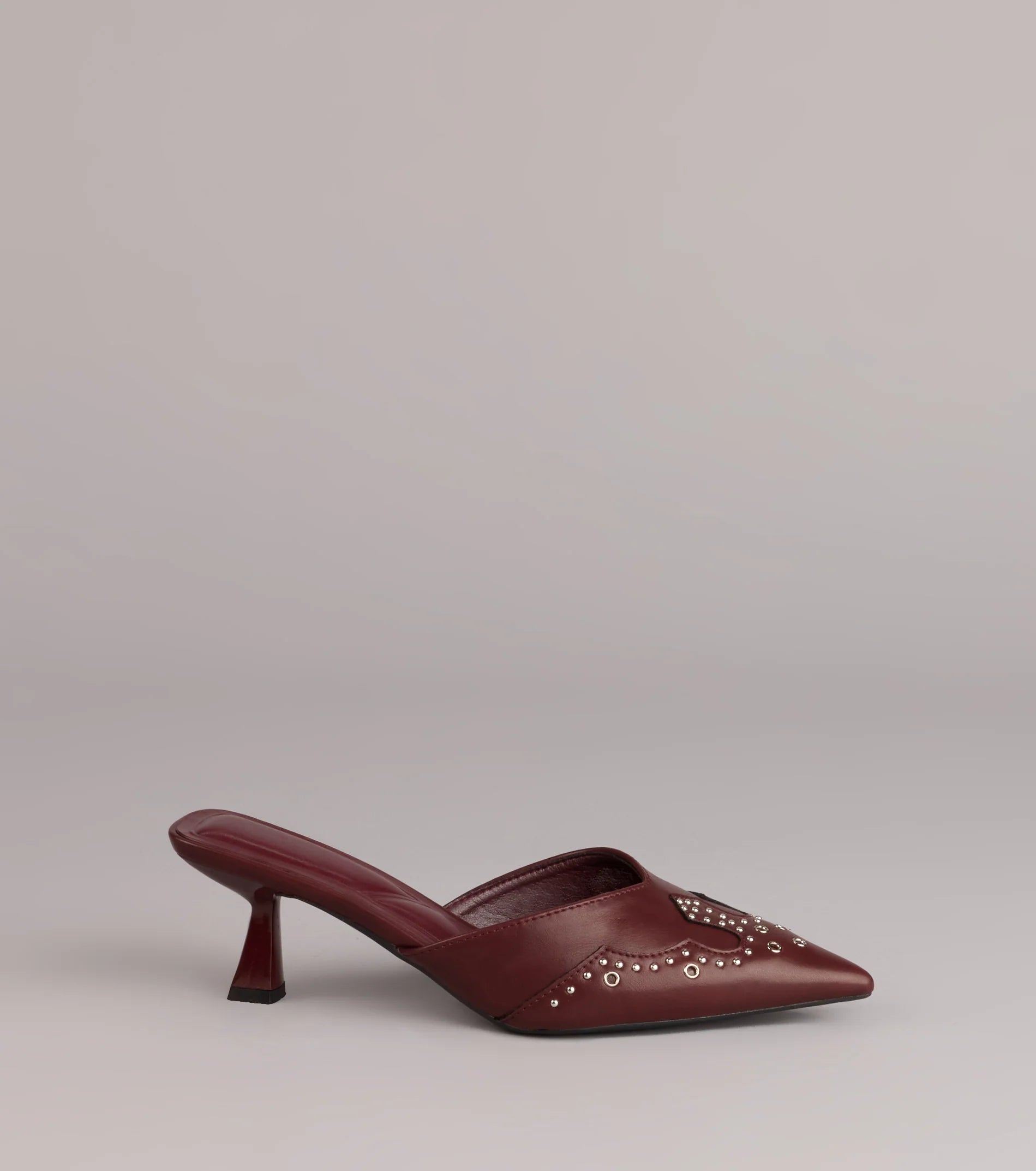 Grit And Glam Studded Kitten Pumps