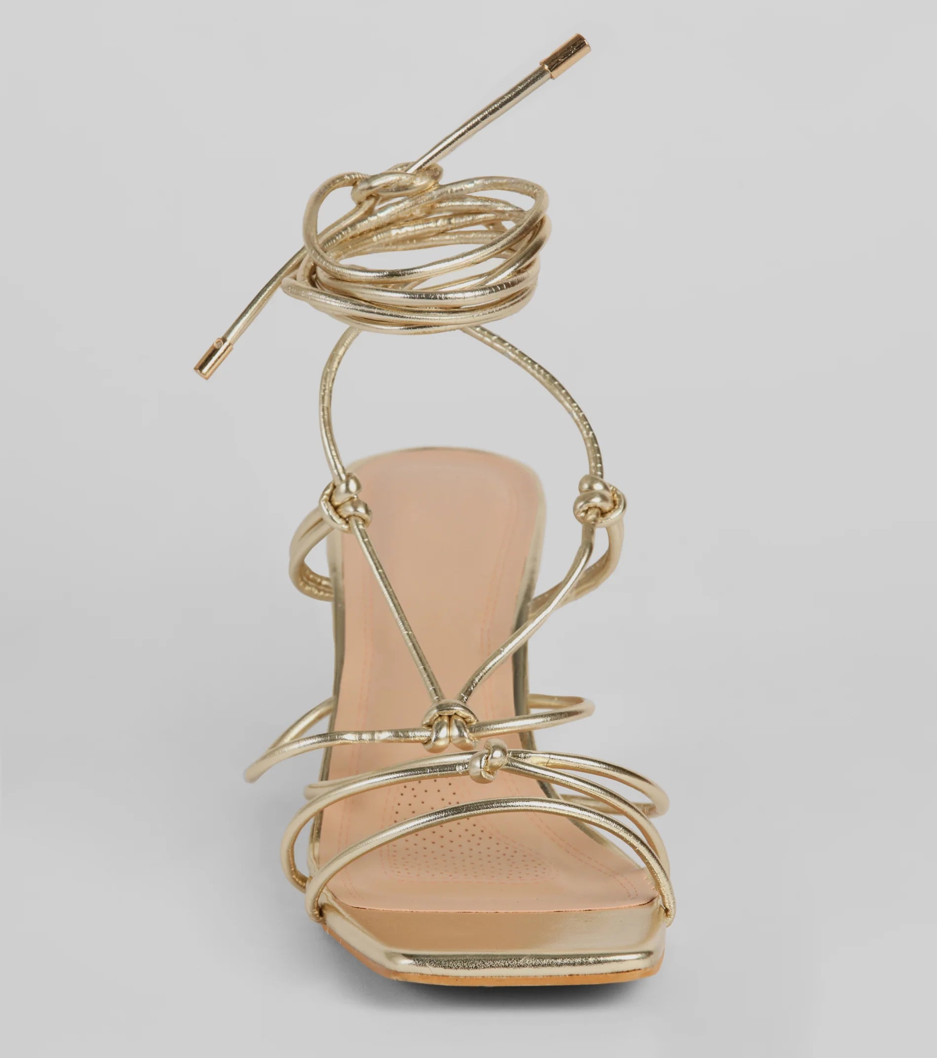 Come Around Metallic Lace-Up Block Heels