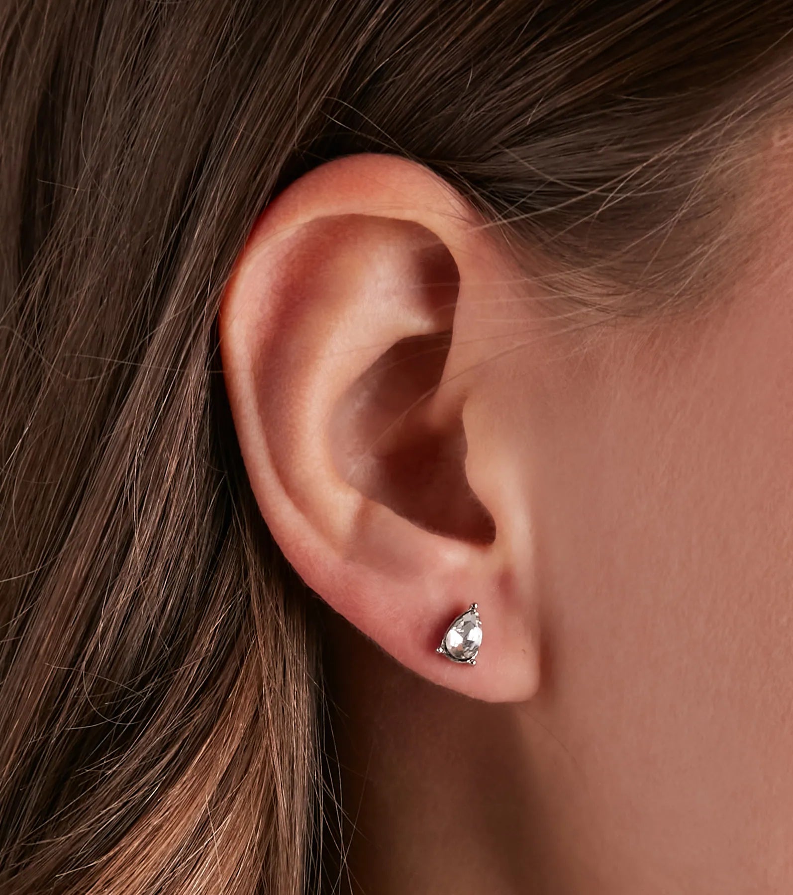 Chic Shine Rhinestone Stud And Duster Earrings Set