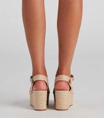 Summer Daze Straw Platform Wedges