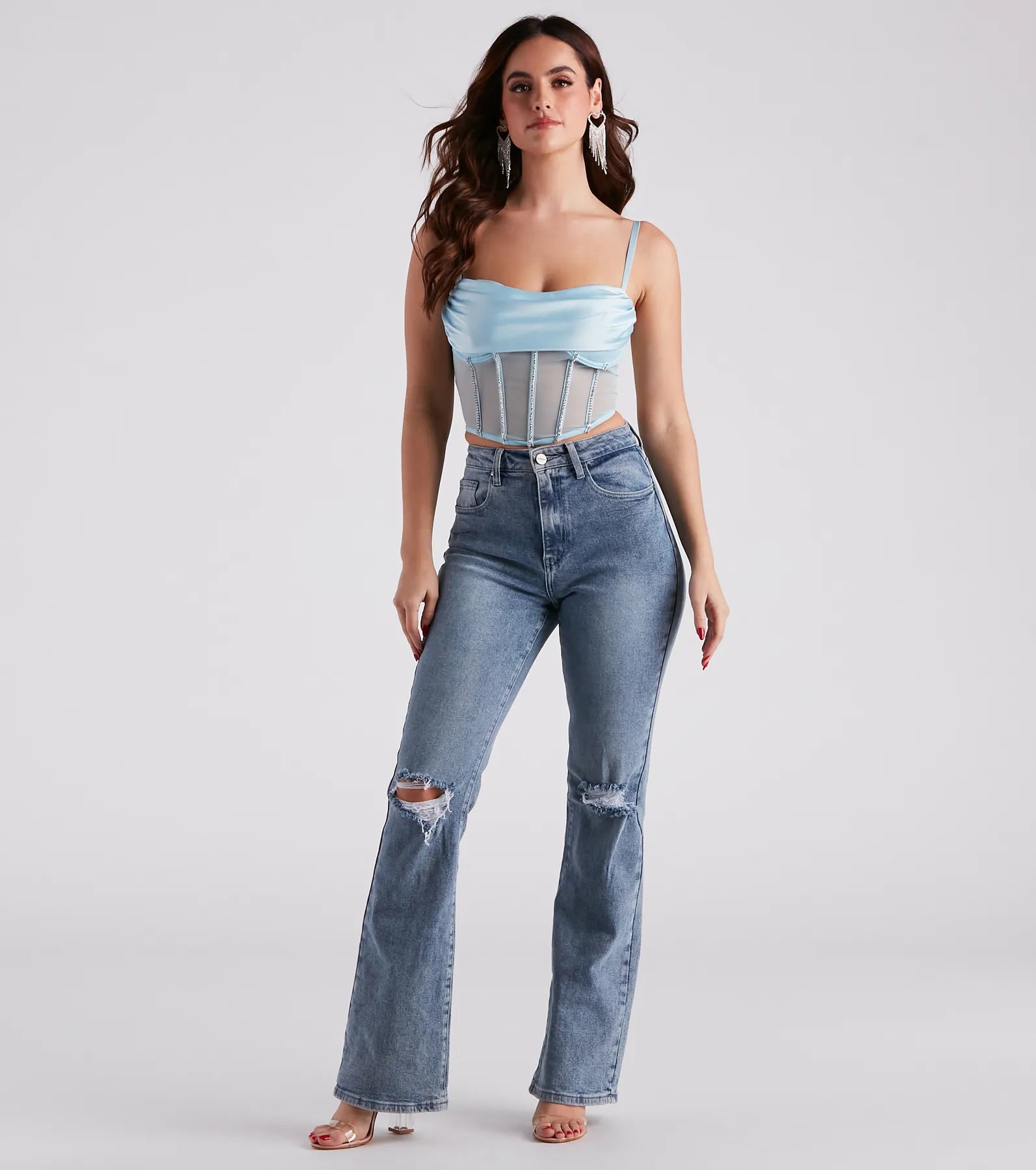 Major Glam Moves Rhinestone Bustier