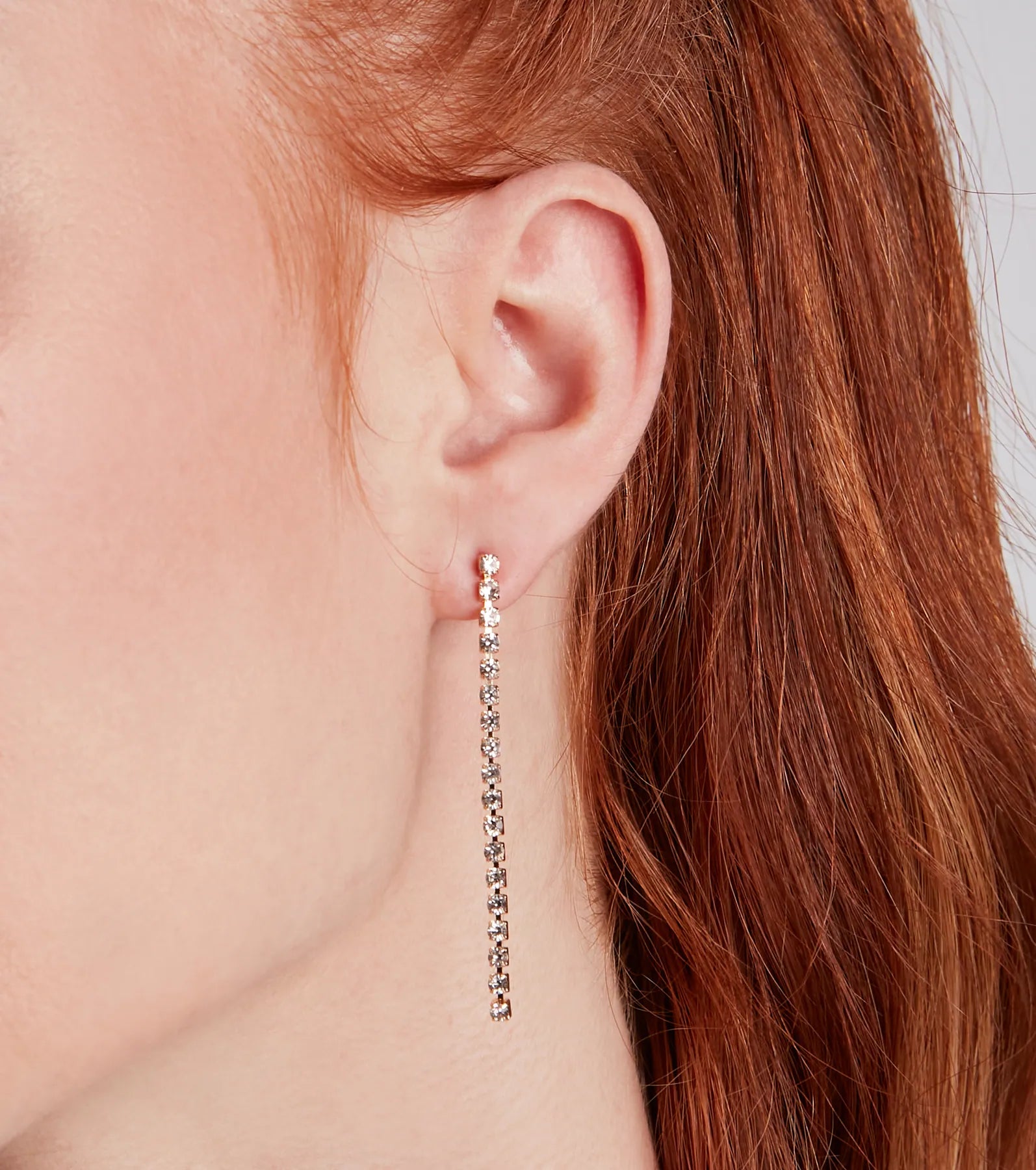 Chic Shine Rhinestone Stud And Duster Earrings Set