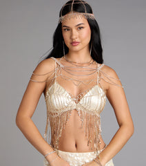 Goddess Drip Rhinestone Bra Chain Necklace