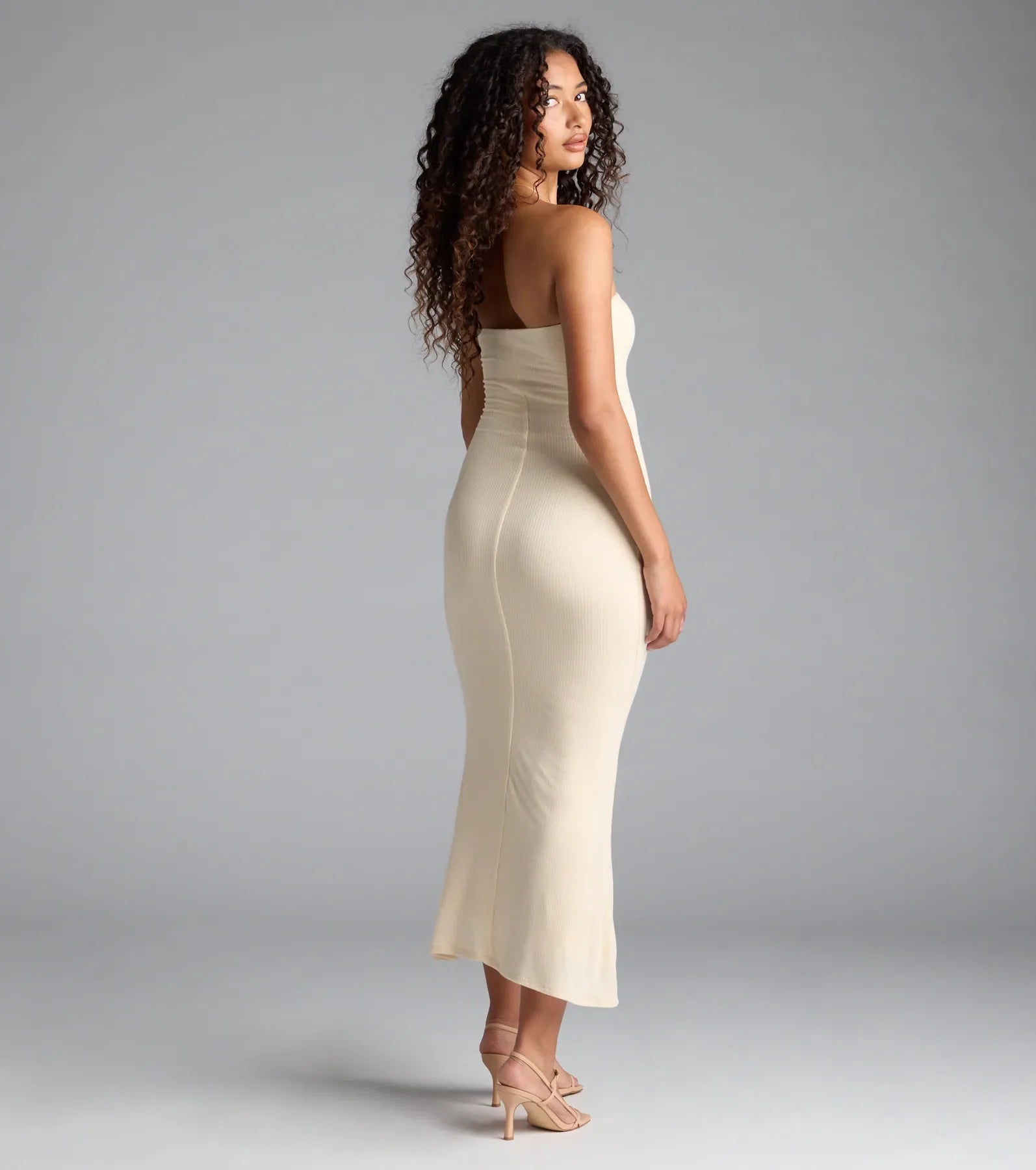 Effortless Days Strapless Bodycon Midi Dress