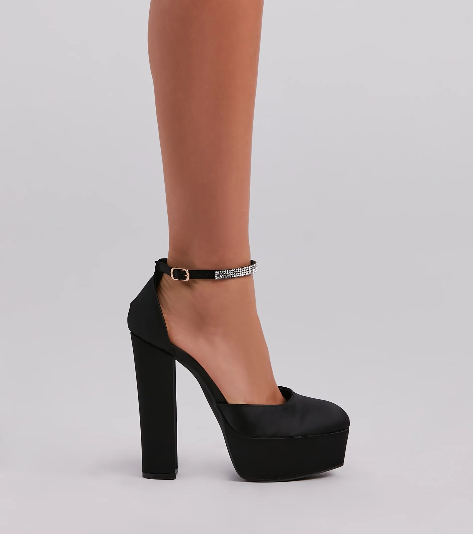 Season To Party Satin Platform Pumps