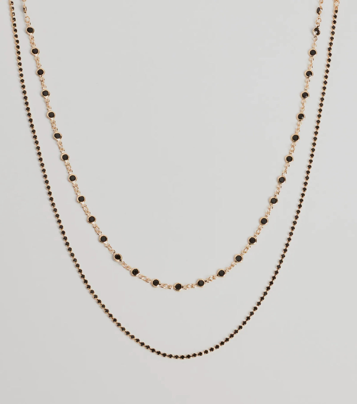 Sleek Aura Layered Stone Necklace