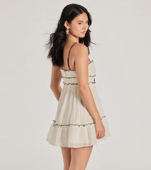 Cute Perfection Scoop Neck Bow Skater Dress
