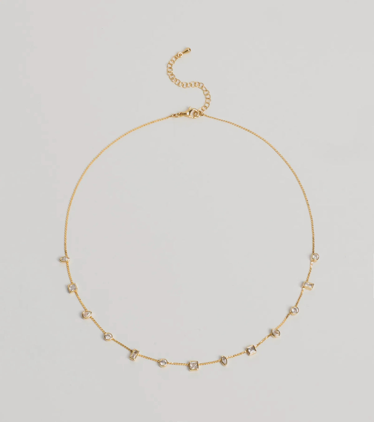 Dainty Chic Geometric Charm Rhinestone Necklace