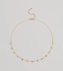 Dainty Chic Geometric Charm Rhinestone Necklace
