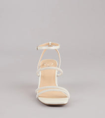 Chic And Polished Pearl Satin Block Heels