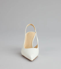 Sharp Finish Patent Slingback Pumps
